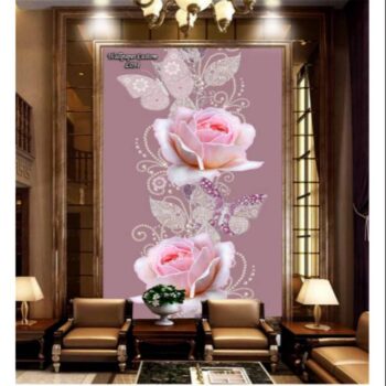 Wallpaper Dinding 3d Bunga Mawar