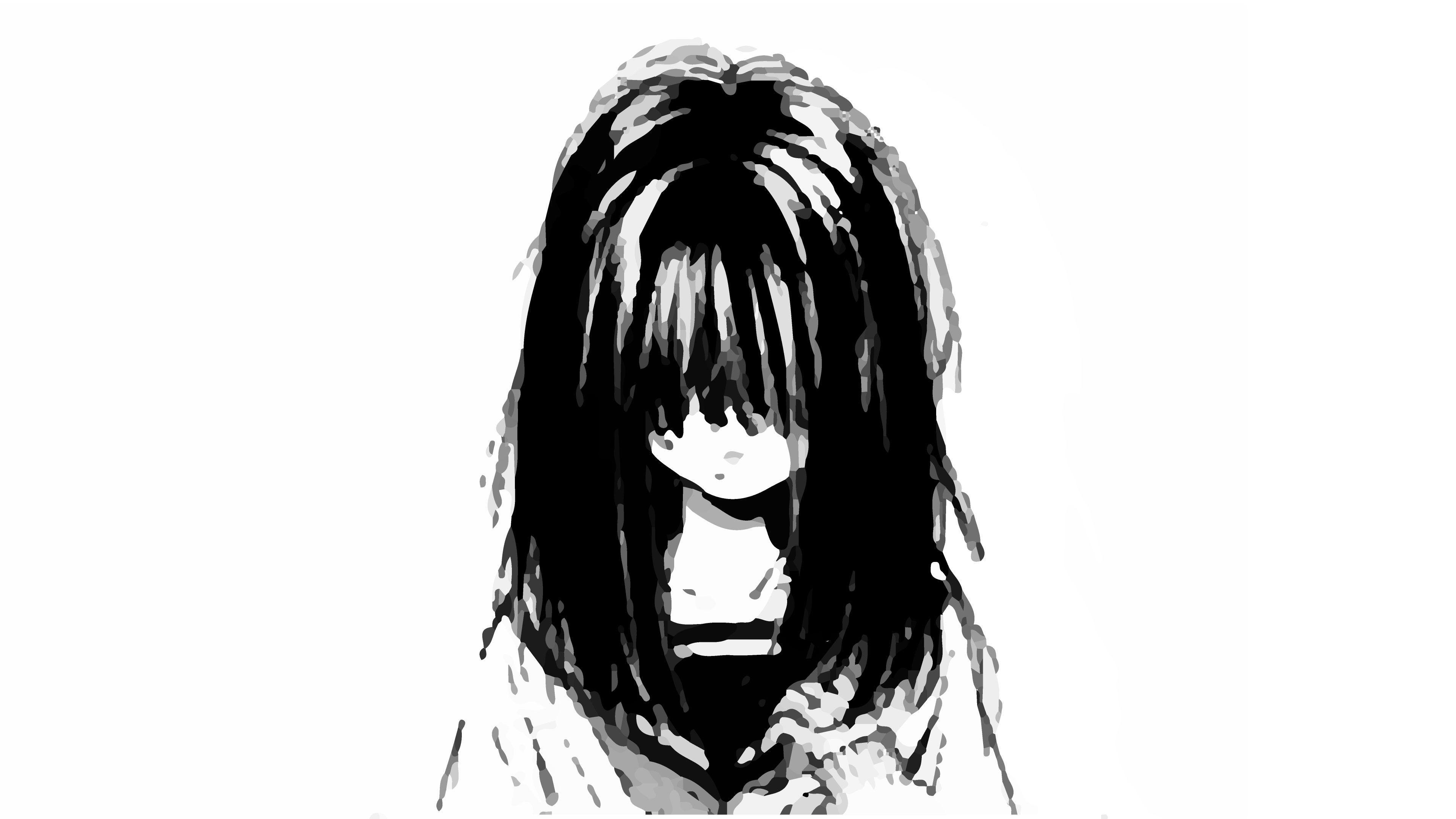 61+ Anime Girl Sad Black And White