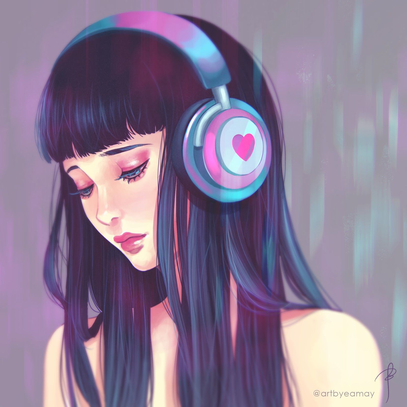 28+ Sad Anime Girl With Headphones