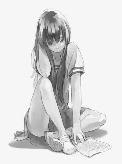 74+ Sad Anime Girl Sitting